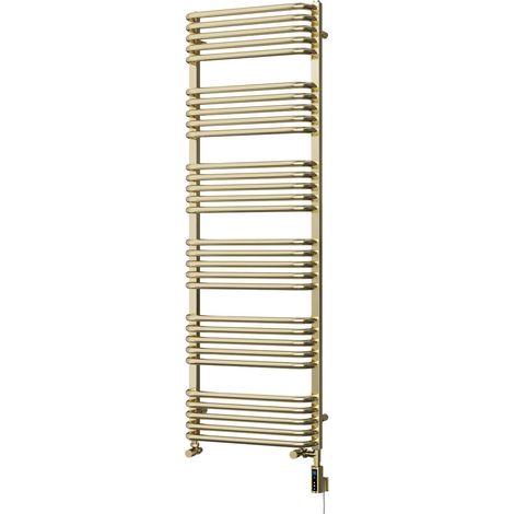 Crossmoor - Polished Brass Dual Fuel Towel Rail H1533mm x W500mm Thermostatic WIFI (1/3)