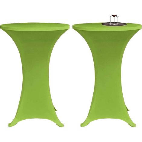 vidaXL Funda elástica para mesa 2 unidades 70 cm verde (1/5)