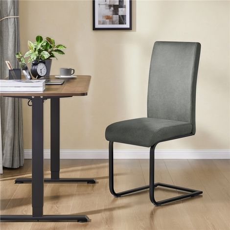 Homevive Juego de 2 Sillas de Comedor con Patas de Metal Sillones de Cocina con Respaldo para Comedor Restaurante Gris (1/5)