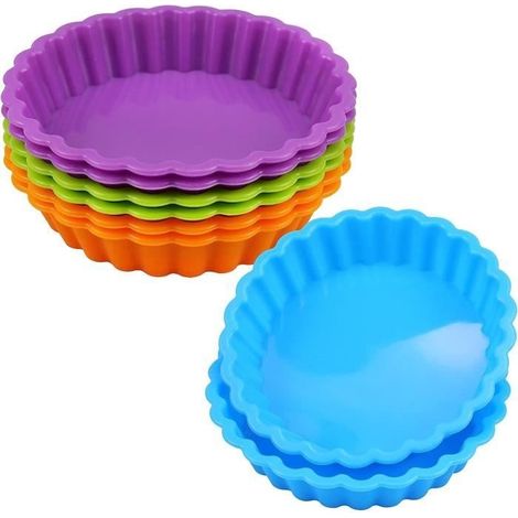 Moule à gâteau - 8 Pièces - Silicone - Réutilisables - Anti-adhésif - 10.5 cm (1/4)