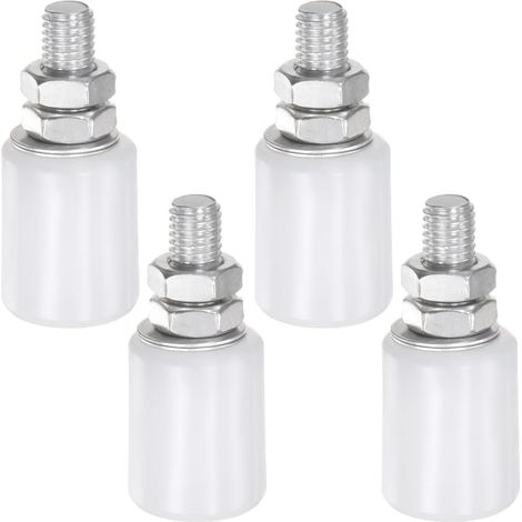 Guide de Rouleau de Portail Coulissant 1,6" avec Support en Forme de L pour Roues de Porte Coulissante Sur Rails en Acier en Angle et Rails Ronds - 4 Ensembles (1/4)