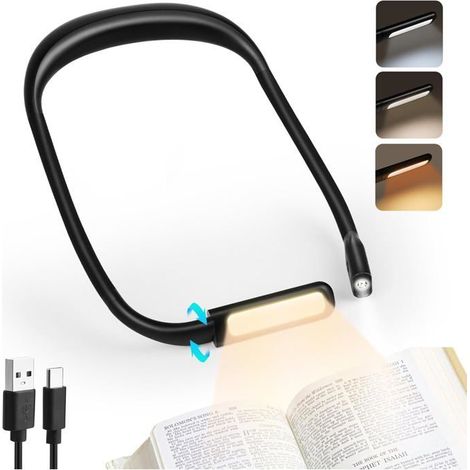 Liseuse cou rechargeable – Multifonction, 3 couleurs LED – Bras pliables – Pour lecture, couture (1/5)