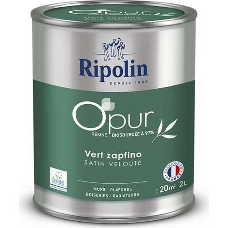 Peinture O'PUR murs, boiseries & radiateurs - RIPOLIN - 472187 - Vert zapfino - Satin veloute - 2 L (1/5)
