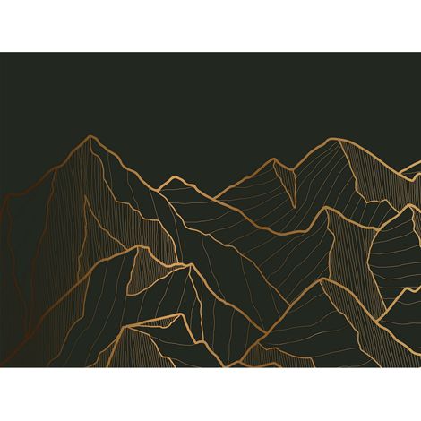Poster Thème Golden Mountain - 360 x 270 cm (1/3)