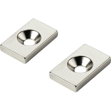 TRU COMPONENTS W20L12T3-M4 Permanent-Magnet Rechteckig (L x B x H) 20 x 12 x 3 mm N35 Grenztempera