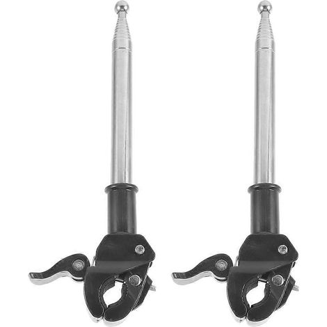 2 supports de mât de drapeau pour guidon de moto-24.00X1.60X1.60CM-Black (1/3)