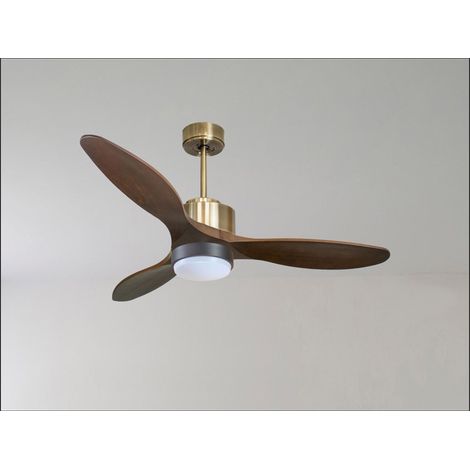 Tenerife Ring - Super destratificateur et ventilateur DC 166 cm Blanc pales bois sombre sans Lumière 30 à 60 m² (1/5)