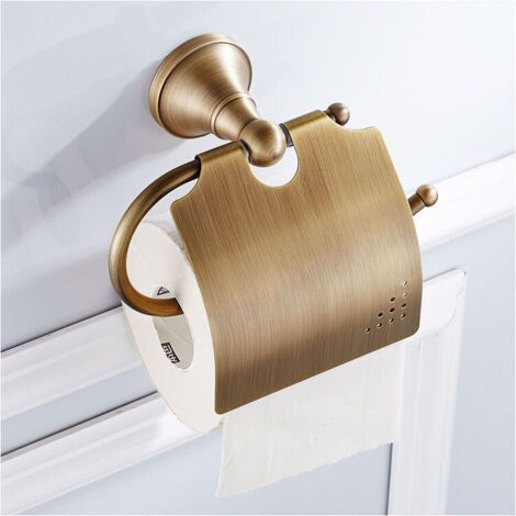 FOREHILL Werbe-Toilettenpapierhalter – Retro-Toilettenpapierhalter mit Messingdeckel, Wandrollenhalter (1/2)