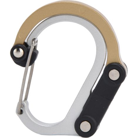 D-Karabiner, multifunktional, aus Aluminiumlegierung, tragbar, für Kinderwagen, Reisen, Camping, Wandern, Gold (1/5)
