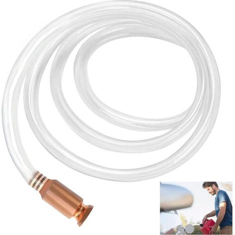 Manuel Tuyau de pompage - Pompe Siphon Manuelle - l'auto-amorçage Tuyau - Pompe à Siphon Carburant avec Tuyau de Siphon de 1.8m,Pompes de transfert de carburant, diesel, eau (1/4)
