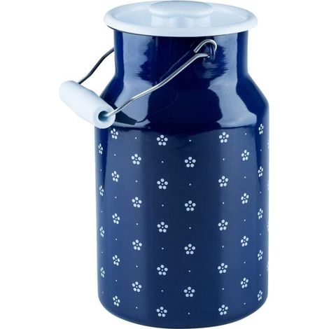 Riess Milchkanne mit Deckel Blümchenblau 2 Liter (1/5)