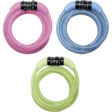 Master Lock Lucchetto Bici ,Combinazione, 1,2 M Cavo, Esterno, Cplore Casuale, 8143Eurdprocol - Ideale per Proteggere Bicicletta, Skateboard, Passeggino, Falciatore, Attrezzature Sportive, Azzuro/Verd