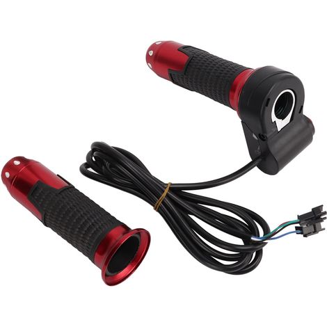 1 Paire de Guidon d'accélérateur pour Véhicules électriques, Poignée d'accélérateur à Trois Vitesses 12 V-99 V, Accessoires électriques avec 6 Fils et Haute efficacité (rouge) (1/5)