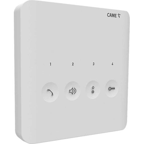 Came – Interphone mains libres 4 boutons – Compatible X1 et XIP – Installation murale sur boîtiers standards – Alimentation 15-20V DC