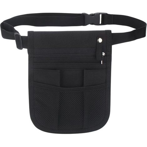 Marsupio, borsa portaoggetti con cintura regolabile, borsa porta attrezzi portatile (nero)
