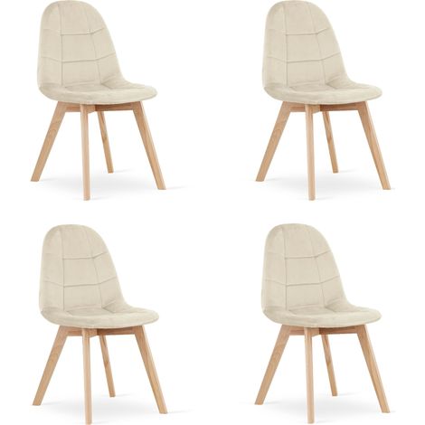 Silla Valora NUUC de terciopelo beige, diseño ergonómico x4 (1/5)