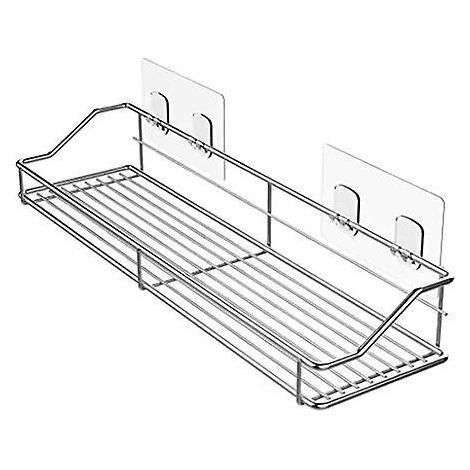 serviteurs De Douche Panier Tagre Organisateur De Salle De Bain Cuisine Spice Rack Acier Inoxydable Sus304 - Sans Perage (1/5)