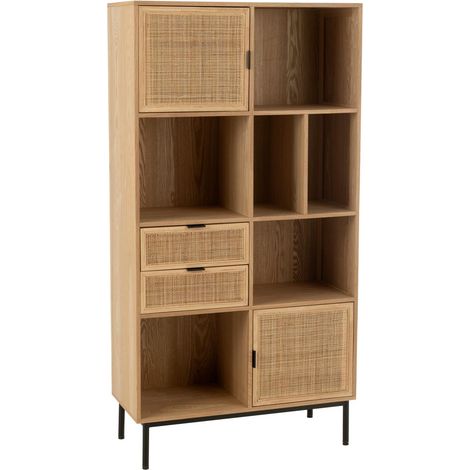 Bibliothèque Cannage "Kory" 174cm Naturel
