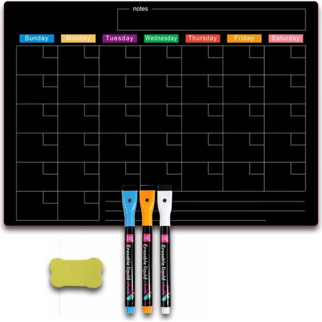 Autocollants magnétiques noirs Daily Lock pour réfrigérateur, notes familiales, mémos, écriture de messages, autocollants pour tableau noir (1/5)