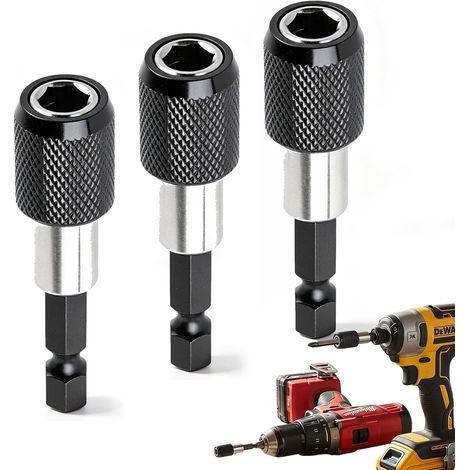 Magnetic Bit Holder 1/4" 60mm Quick Change Magnetic Bit Holder Compatible with Drills, Screwdrivers and Threaded Screws (1/5)