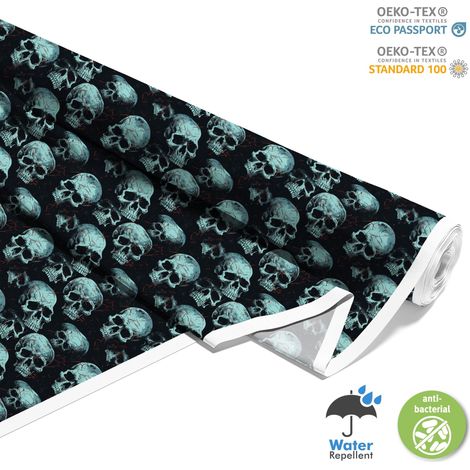 TISSUS DÉCORATIFS D'EXTÉRIEUR OXFORD - Motif Crâne I DX4258 (1/5)