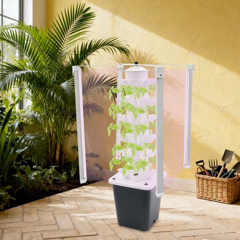 Tour de culture hydroponique à 6 niveaux, tour de jardinage hydroponique à 30 alvéoles avec éclairage LED, kit de culture hydroponique verticale (1/5)