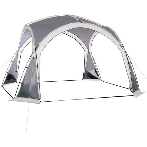 Tente familiale dôme 6-8 personnes 4 portes filet zippé tissu Oxford crochet lampe