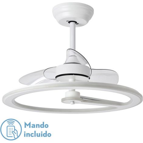 FABRILAMP Lüfter 110w Dc Chom White 3Asp.Transp. 46/66x62x62cm 6 Vel. 3 Farben C/Quake, Memory &amp Timer 9350lm (1/2)
