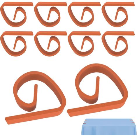 10 pièces pinces de table pour nappes, pinces à nappe petites pinces à nappe colorées pour tables, supports de nappe portables polyvalents antidérapants pour fêtes, pique-niques, mariages (1/5)