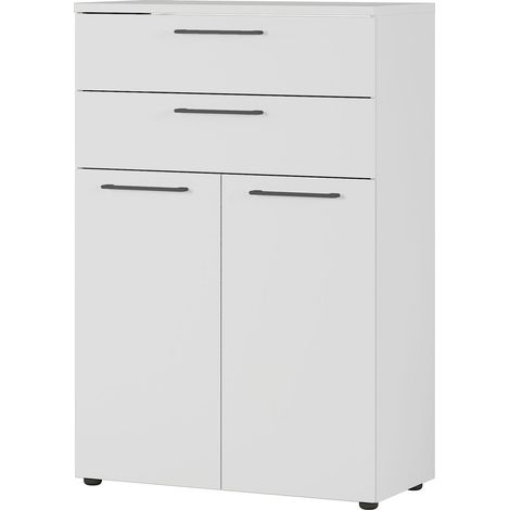 Armoire basse de bureau moderne grise Hacienda I