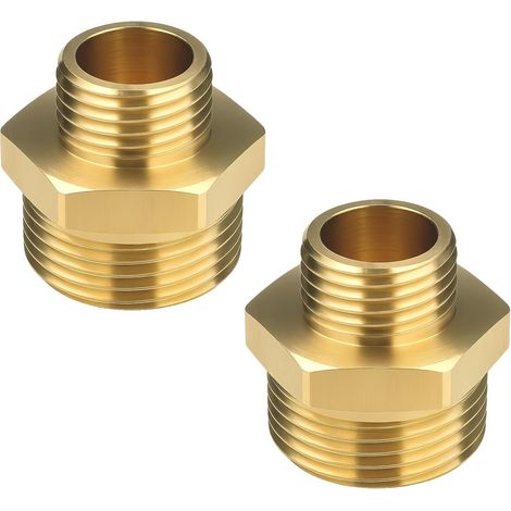 2 Pièces Mamelon Double Réduction Mâle 1 Pouce vers 1/2 Pouce, de réduction Pour Pompe à Eau Plomberie Chauffage Tuyauterie Réservoir Irrigation Résistant Haute Température et Corrosion - (1/5)