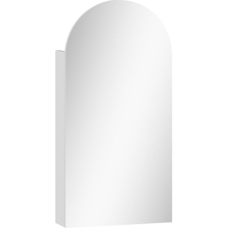 Armoire murale salle de bain avec miroir 40 x 12 x 80 cm étagères réglables rangement optimisé épuré idéal en MDF blanc (1/5)