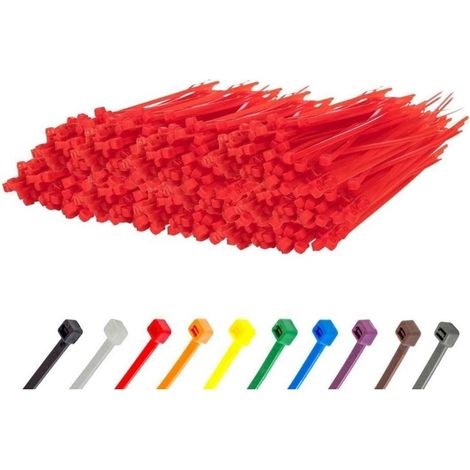 Kabelbinder 1000 Stück Rot 100 x 2,5 mm UV beständig 8,1 kg (1/5)