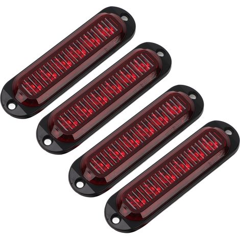 feux latéraux pour camions, haute luminosité, 90 lm, étanches IP65, 6 feux de détresse LED pour camions, 12-24 V rouge (1/5)