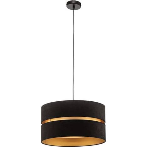 [NEUWERTIG] B-Ware Euluna Hängeleuchte Duo Deckenlampe Pendelleuchte E27 Schwarz Gold ø40cm 1 Flg