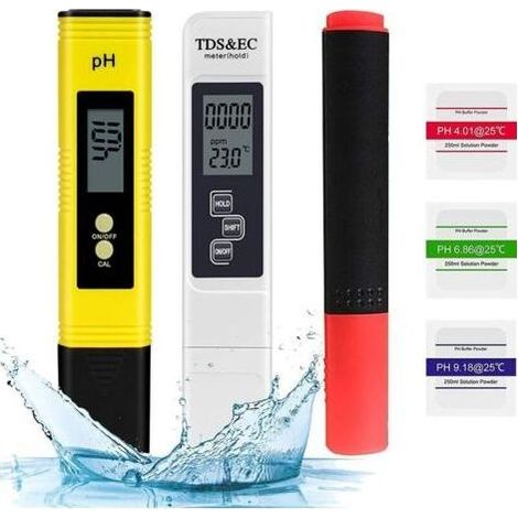 Testeur de qualité de l'eau 4 en 1 – pH, TDS, EC, température – Écran LCD rétro-éclairé – Précision 0,01 pour piscine et aquaculture - 01--TRIM (1/5)