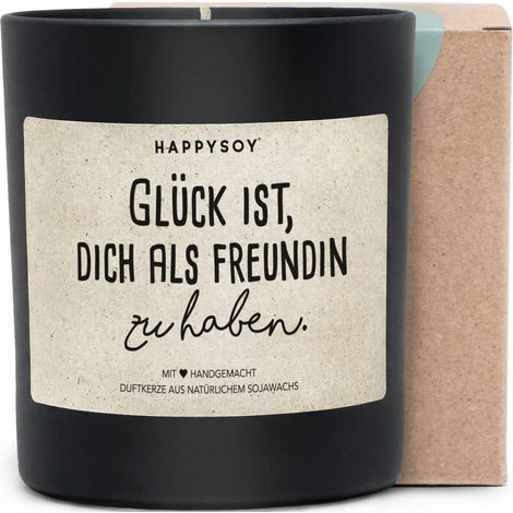 Bougie parfumée dans un pot en verre avec inscription en soja – 100 % naturelle et durable – Cadeau personnalisé idéal pour votre meilleure amie, votre petit ami, votre remerciement (1/5)