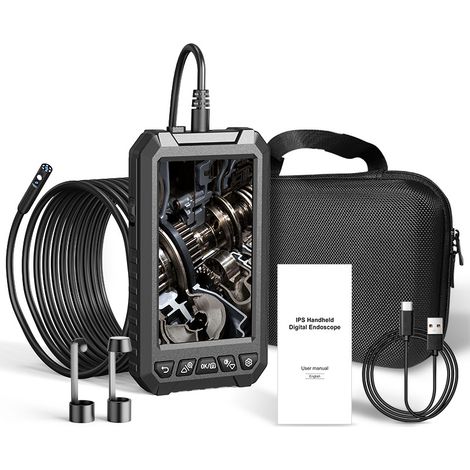 1,5-facher Zoom, 5 Zoll, 1080P, 8 mm IPS, IP67, Inspektionskamera, abnehmbare Industrie-Endoskope, 5 m