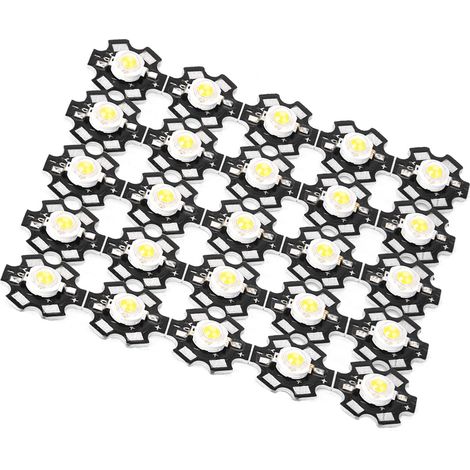 Lot de 25 LEDs haute luminosité COB puce intégrée, ampoule spot blanc 30000-35000K, éclairage puissant. (1/5)