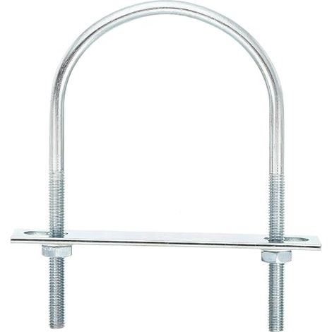 Boulons en U Ronds, 6 Ensembles de 90mm de Largeur Intérieure et 150mm de Longueur M8 en Acier au Carbone Zingué U Boulon de Serrage avec Écrous et Plaques, pour Remorque Bateau (1/5)