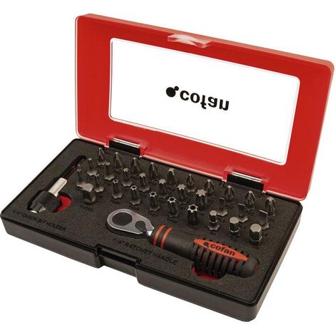 COFAN set mini carraca 1/4 con puntas (33 pcs.) , Set mini carraca 1/4 con puntas (33 pcs.)