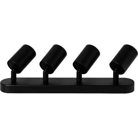 Plafonnier 4 Spots Orientables Alu Noir pour Ampoule GU10 - SILA (1/2)