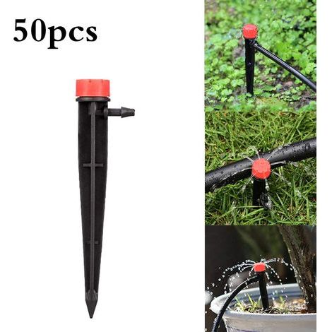 Lot de 50 goutteurs d'irrigation réglables de 13 cm, émetteurs à débit d'eau à 360 degrés pour système d'arrosage goutte-à-goutte (1/5)
