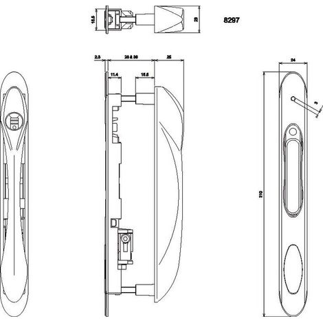La Croisee DS chiusura doppia incassata nera per porte (1/2)