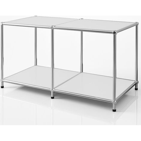 Metallregal Concept Epure MK-016 Sideboard & Ablageregal mit offenen Flächen Weiß