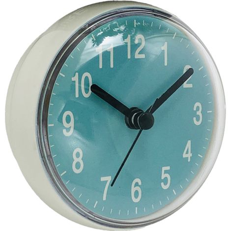 Mini horloge murale à ventouse pour salle de bain, anti-buée et étanche, pour cuisine ou salle de bain
