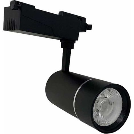 Faretto da binario led cob 30 watt scocca nera faro soffitto proiettore luce naturale 4000k (1/4)