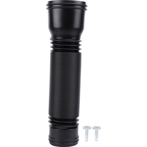 Rallonge de descente de gouttière flexible en PE extensible pour évacuation des eaux pluviales, ronde, noire, pour villa extérieure. (1/5)