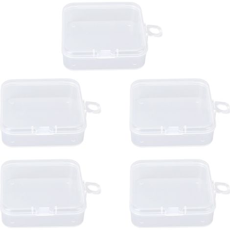Boîte de Rangement Transparente ABS pour Bijoux et Accessoires - 5 Pcs Étui Carré pour Boucles d'Oreilles (1/5)
