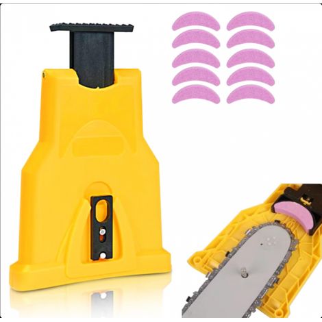 Affuteuse de Chaine Tronconneuse, Kit Affutage Chaine Tronçonneuse, Affûteur Portable Tronçonneuse avec 10 Pierres, Woodworking Quick Tools for Lumberjacks (1/5)